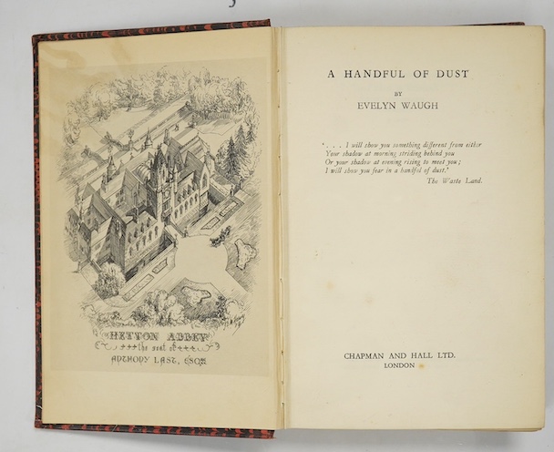 Waugh, Evelyn - A Handful of Dust, 1st edition, Chapman & Hall 1934, light marginal browning to text and endpapers, original cloth